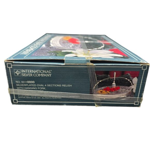 Silverplated Oval 4 Section Relish Dish With Fork By International Silver JJ3972 - Picture 5 of 8